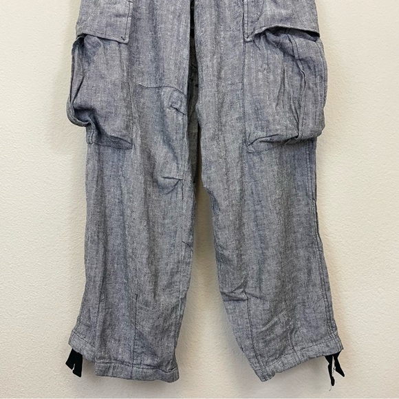 BDG Women’s Black Linen Blend Baggy Cargo Drawstring Pants Size M - Picture 8 of 9